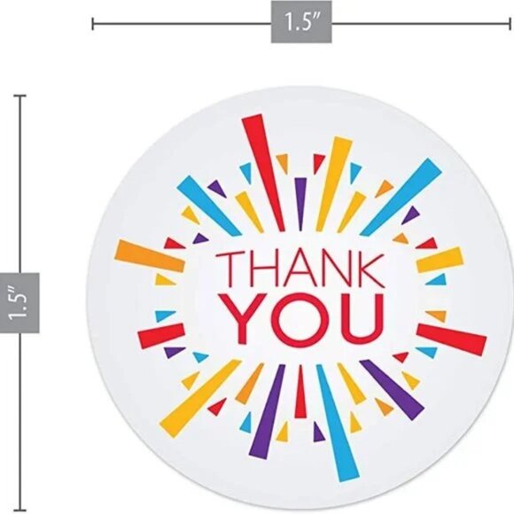 50 PCS Business Thank You Stickers 1.5 " Round Size| Multi Color Fancy - Picture 4 of 4